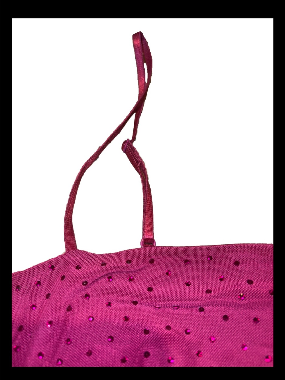 AFRM Fuchsia Pink Ruched Rhinestone Tank Top - Picture 6 of 6